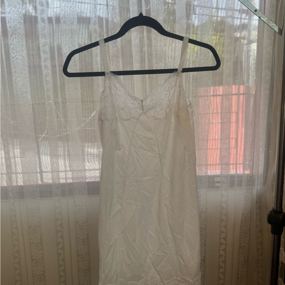 Elegant White Lace Trim Dress from Japan